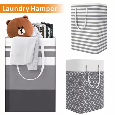 75L Collapsible Fabric Laundry Hamper Foldable Clothes Bag Washing Bin Basket UK • £7.89