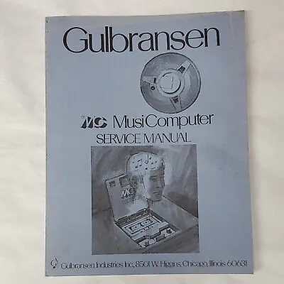 $14.90 • Buy Gulbransen MC MusiComputer Service Manual Player Organ Accessory 