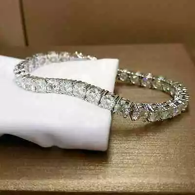 5CT Round Cut Lab-Created Diamond Women's Tennis Bracelet 14k White Gold Plated • $155.99