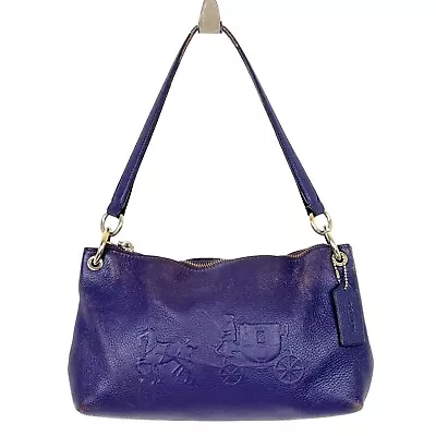 Coach Charley Embossed Horse And Carriage Crossbody Purple Shoulder Bag/Purse • $49.99