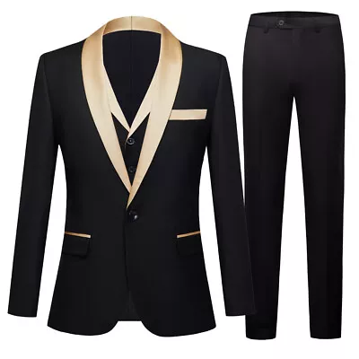 Men's Performance Dress Suit One Button Coat+Pants Performance Suit Set 3 Pics • $45.60