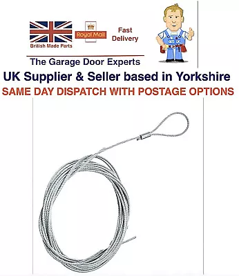 Garage Door Lock Cable T Bar Lock Rear Latch Wire HENDERSON CARDALE GARADOR KING • £3.95