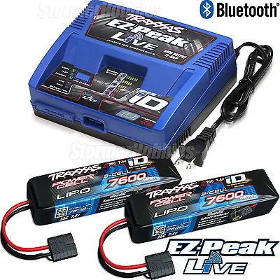 Traxxas 2971 EZ-PEAK LIVE Charger With (2) 7600mah 7.4v 2s Lipo Packs 2869x • $259.85