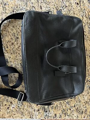 Coach Mens Pebbled Lamb Briefcase / Laptop Leather Bag Black • $115