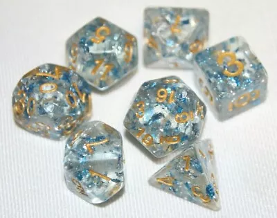 $10.98 • Buy Dice 7 Piece Set Metallic Sapphire Polyhedral D&D Pathfinder Dungeons & Dragons