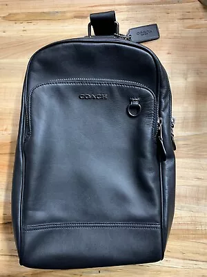 COACH GRAHAM PACK C2931 Men’s Crossbody Backpack Calf Leather Black -Stunning! • $46
