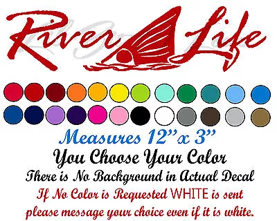 Redfish Tail River Life Vinyl Decal With Red Drum In The Center Sticker Fishing  • $4.95