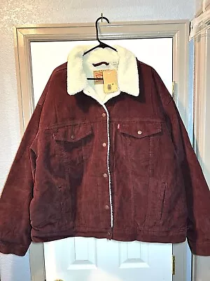 New W/Tags. Levi Strauss &Co Corduroy Maroon Faux Sherpa Lined Jacket. 3x.Read • $48