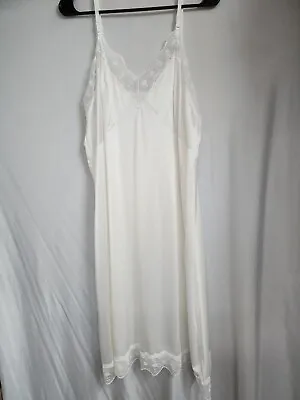 Vintage White Color Nylon Slip Petticoat Size 444246 • $25