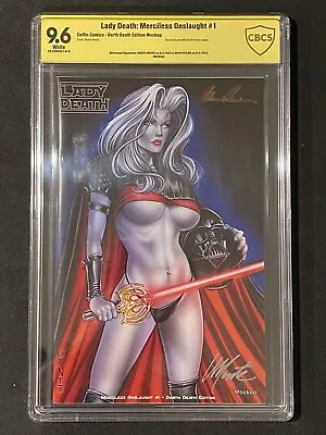 Lady Death Merciless Onslaught #1 Darth Death Official Mockup Signed X 2 🔥 • $149