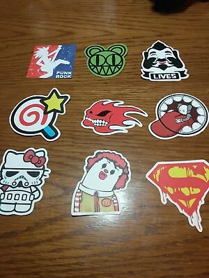 £7.46 • Buy Skateboard Stickers Lot Of 9~ SuperMan, Hello Kitty/Star Wars, McDonald's 