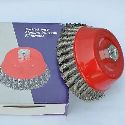 2.5  2-3/4  4  6  Knotted Cup / Flat Twist Wire Brush For Angle Grinder • $69.99