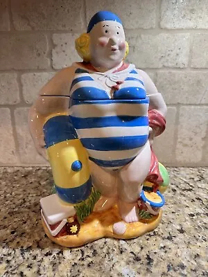 Bathing Beauty Beachgoer Cookie Jar By Boston Warehouse RARE • $40