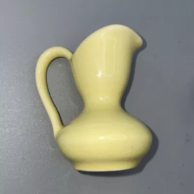 Vintage 3  SHAWNEE? Yellow Mini Miniature Creamer Ewer Pitcher With Fluted Neck • $14.99