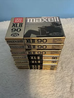 7 Maxwell XLII 90 High Bias Blank Audio  Cassette Tape 90 Minutes SEALED Japan! • $49.99