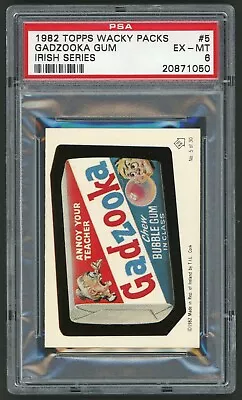 1982 / 85 Topps Wacky Packages Sticker Irish Series #05 Gadzooka Gum PSA 6 • $28.89