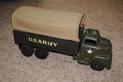 Vintage Pressed Steel & Plastic Marx Lumar US Army Supply Truck With Canopy • $49