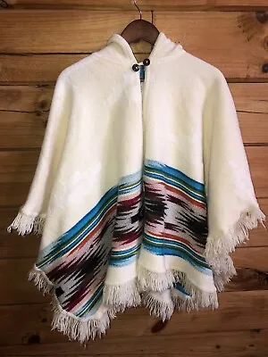 Native Southwest Hooded Poncho. K.A. Native Artist Wool Blend  Unisex OS • $38.88
