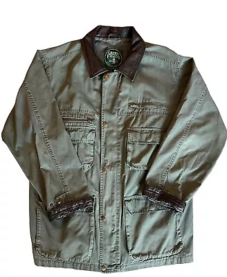 Green Fields Shafmaster Leather Coat Hunting Jacket Size L • $31