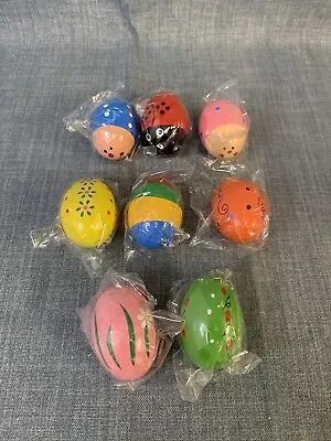 Wooden Percussion Eggs Colorful Musical Instrument Maracas Egg Shakers 16PCS • $24.99