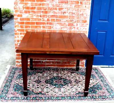 Antique English Mahogany  Wood Edwardian Draw Leaf  Kitchen Table / Dining Table • $1800