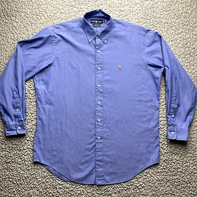 Polo Ralph Lauren Yarmouth Dress Shirt Blue Button Down Pinpoint Oxford 16-34 • $19.88