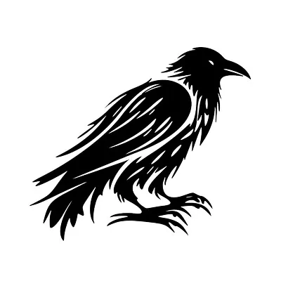 Tribal Crow Raven Rendering Black Vinyl Decal Car Window Laptop Notebook Tablet • $4.20