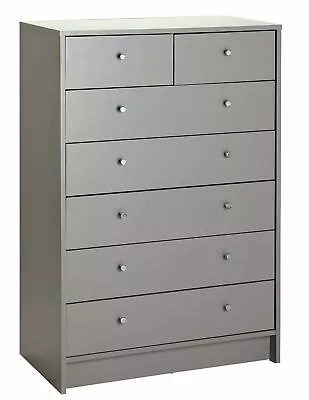 Malibu Modern 7 Drawer Chest Of Drawers Storage Cabinet - For Bedroom - Grey • £99.99