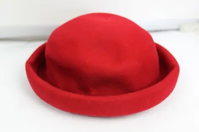 Amanda Smith Bowler Red Hat 100% Wool Made In Italy OSFM • $22.99