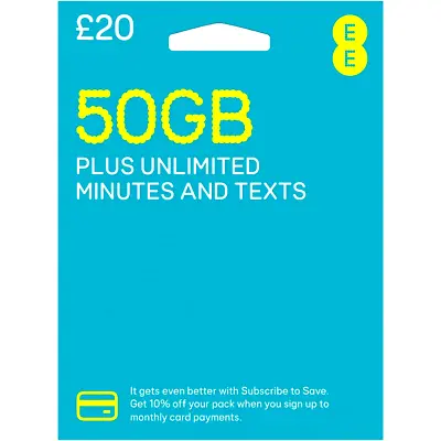 New EE Sim Card Pay As You Go Mobile Phone Data Unlimited SMS Mini Micro Nano UK • £0.99