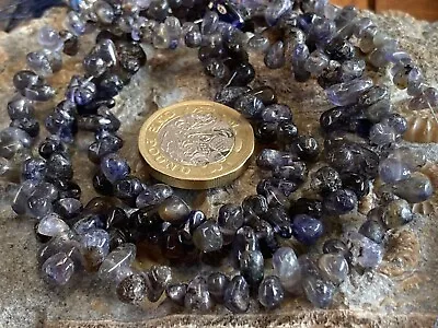 Iolite - Semi Precious - Gemstone Beads - 32cm Strand - Jewellery Making • £14.25