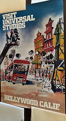 KINGMAN Vintage  Universal Studios Hollywood Tram Tour Poster BACK LOT • $19.99