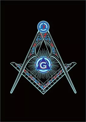 Freemason Masonic Square And Compass Self-Adhesive Vinyl Decal • $3.95