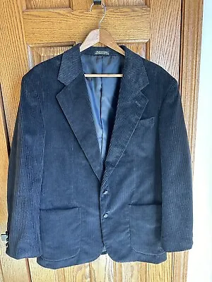 Vintage Thomas Hill Corduroy Blazer Sport Coat Suit Dinner Jacket Black 38R • $39