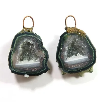 Distressed Tabasco - Tiny Mexican Geode Polished Halves With Ring  TABD40 • $15.08