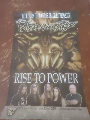 MONSTROSITY Rise To Power  Promo Poster 17x11cannibal Corpse  • $17.99