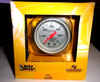 Autometer Ultra Lite 2-1/16  MECH BOOST Gauge 4305 W/Tubing 0-60PSI Turbo Diesel • $71.99