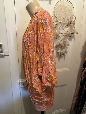 Amanda Jane Orange Floral Boho Kimono  • $15