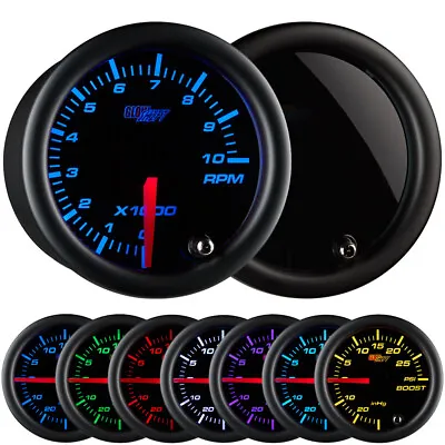 GLOWSHIFT 52mm SMOKED LENS 7 COLOR LED TACHOMETER GAUGE METER KIT • $64.99