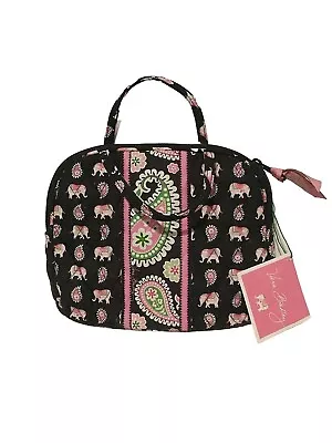 Vera Bradley PINK ELEPHANTS Katie Small Purse Makeup Mini Bag Black Pink NWT • $29.99