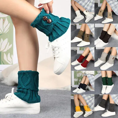 £5.21 • Buy Womens Crochet Knit Boot Socks Cuffs Toppers Short Ankle Leg Warmers Winter UK