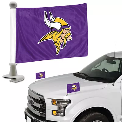 Minnesota Vikings Set Of 2 Ambassador Style Car Flags - Trunk Hood  • $14.99