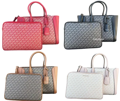 £162.59 • Buy Michael Kors Kali Medium Satchel Tote Crossbody Signature MK + Ipad Case