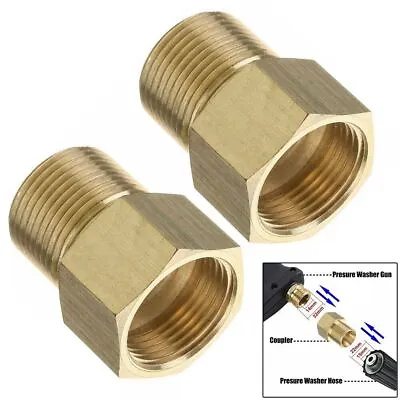 2x Quick Pressure Washer Metric M22 15mm Male Thread To M22 14mm Female Fitting • $15.75