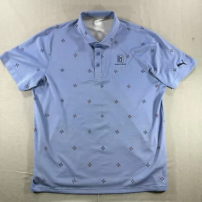 Puma Golf Short Sleeve Polo Shirt Mens XL Blue All Over Print Geometric TPC • $19.98