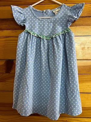 Matilda Jane Blue Bonnet Pearl Dress It's A Wonderful Parade Polka Dot Size 4 • $34.99