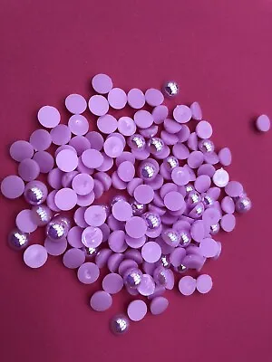 $3.74 • Buy Purple AB Pearl Flatback Qty 300 Cabochon Deco Diy Kawaii Decoden Embellish 8mm