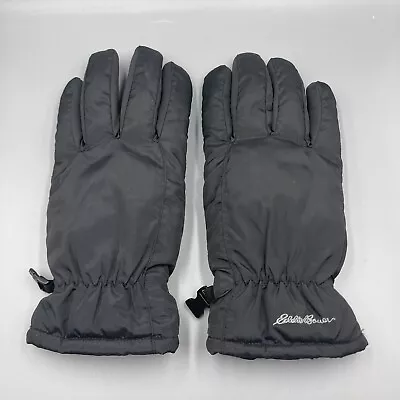 Eddie Bauer Lodge Womens Down Gloves Black Nylon Sz M Winter Outdoor Active • $18