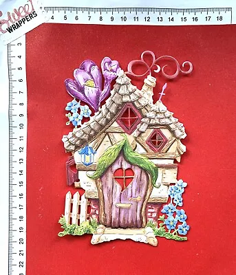 DECOUPAGE CARD XL Carnation Die Cuts X2 Fairy Faery House Elf Workshop • £6.99