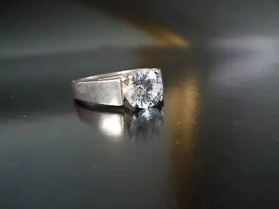 Vintage Diamonique DQ Simulated Diamond Sterling Silver 925 Ring Size 5 • $27